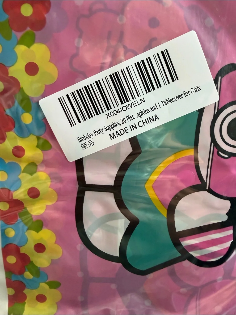 Pink Character-Print Disposable Party Tableware Set - Cute Kid-Friendly Design